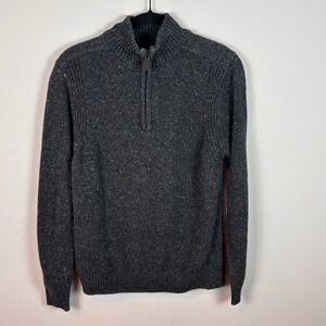 Outdoor Life Men's 1/4 Zip Grey Heathered Cotton Blend‎ pullover Sweater SZ MED
